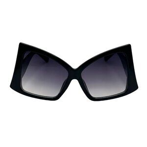 7003 | Black Semi Square Butterfly Oversize Sunglasses